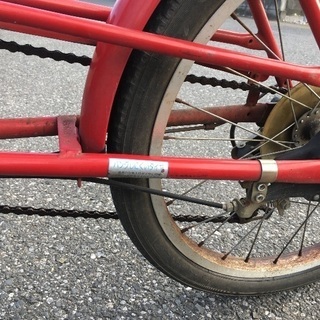 中古自転車 赤 5段ギア 20インチ