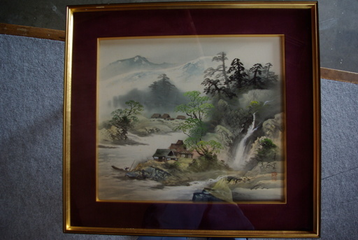 レトロ水墨　山水画