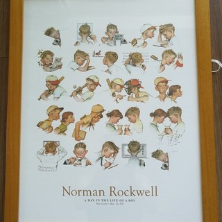 Norman Rockwell  絵4枚（木製フレーム１つ付き）