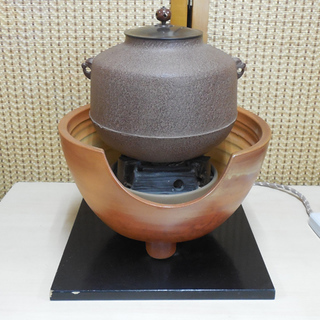 南12条店 茶道具 創巧 野々田 風炉型電熱器 茶釜付き