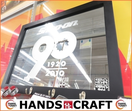 【引取限定】Snap-on(スナップオン) 90周年記念ミラー 鏡　サイズ61ｘ46㎝　中古　店頭展示品【小倉南区葛原東】