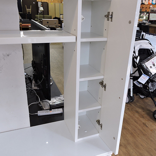 北大前! 札幌 引取 大型AVボード テレビ台 収納たくさん 低め ホワイト 中古品