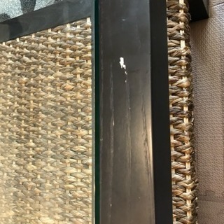 返品ok★高級ガラステーブル【マホガニー×ウォーターヒヤシンス】アジアンインテリアループ