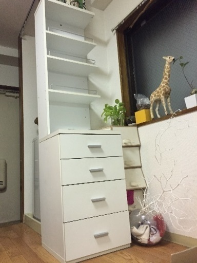 値下げ中】縦長の白い棚/キャビネット (アサコ) 杉並の収納家具