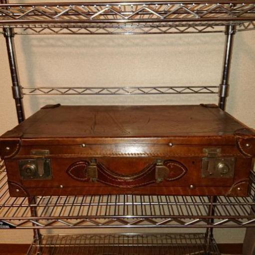 レトロなトランクケース★中古★牛革★焦げ茶色★昭和時代のもの★鍵はありません