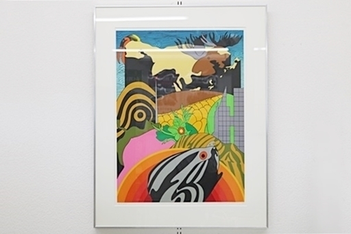 矢柳 剛　地球家族 シルクスクリーン　1981年　サイン入り　矢柳剛　額サイズ　90.5cm×70.5cm