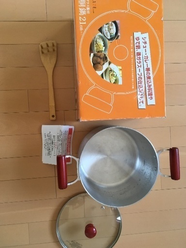 アルミ寸胴鍋21センチガラス蓋付 パスタ用トング