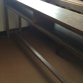 ★おまけ付き【アンティーク】木製の長机と長椅子