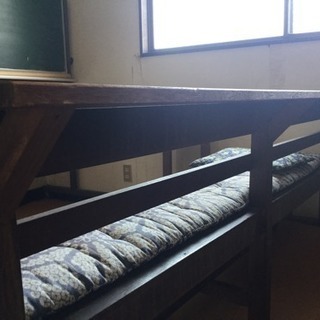 ★おまけ付き【アンティーク】木製の長机と長椅子