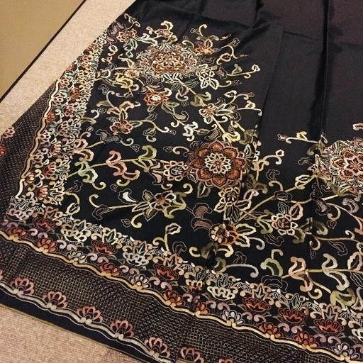 大島紬 総スワトウ刺繍 訪問着