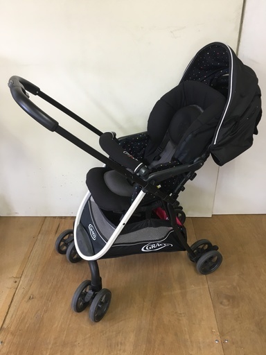 美品】グレコ GRACO シティエース 両対面式ベビーカーカラフルドット 