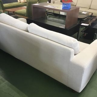 現状品！無印良品 MUJI 3人掛けソファー ソファ トリプルソファ ソファ 布 白