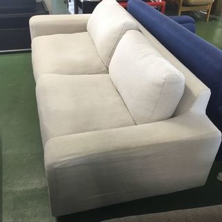 現状品！無印良品 MUJI 3人掛けソファー ソファ トリプルソファ ソファ 布 白