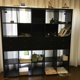 IKEA KALLAX, Black-brown 戸棚付き