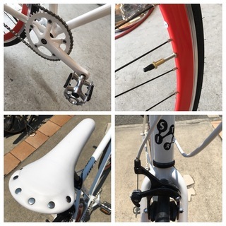 【新車】シングルバイク　ホワイト/レッド