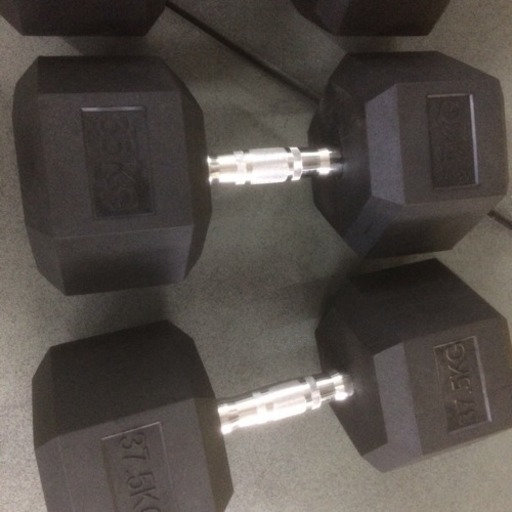 ラバーヘックス ダンベル25kg 2個