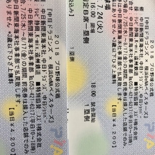 7月24日 中日戦 浜松球場