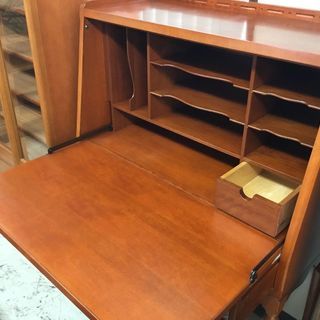 現状品！ライティングデスク アンティーク調 学習机 ワークデスク 机 収納 収納棚 ワークデスク