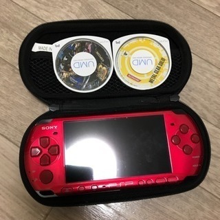 美品PSP3000 RED メモリーカード4GB.MHP3rd....