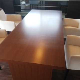 広さたっぷり　ダイニング テーブル2100mm/ダイニングチェア ４脚セット クレス AMMODO COUNTER 展示品