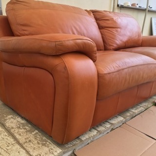 本革3人掛けソファ