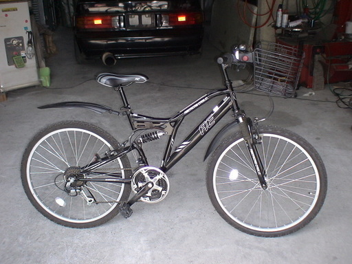 値下げ 美品 使用少 マウンテンバイク 自転車 前かご前後サスペンション付き 引取限定