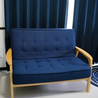 【確定】ニトリの2人掛けのソファ　青色