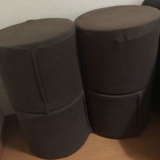 【急募】美品 オシャレ インテリア スツール 円柱 椅子 ４個セット