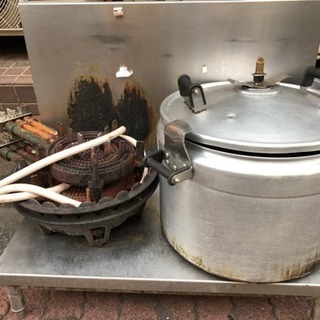 業務用ガスコンロ置き台、ガスバーナー、スープ鍋