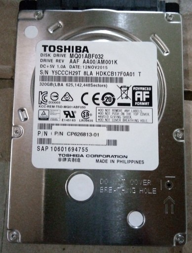 新品　東芝　MQ01ABF032 [320GB 7mm]