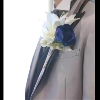 結婚式造花ブーケ・ブートニア・ヘアアクセ三点セット