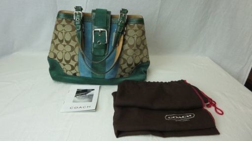 COACH シグネチャー ストライプ トートバッグ No.G04Q-7054 キャリーオール　4506