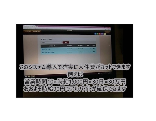 iPadメニュー.jpセルフオーダーシステム1店舗分(中古美品)