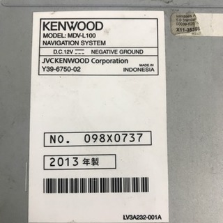 KENWOOD ナビ MDV-L100