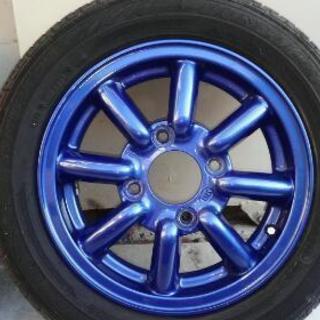 また値下げ‼　100 mm 用スペンサー付き！13インチ.タイヤ4本セット.BRアルミ付