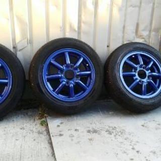 また値下げ‼　100 mm 用スペンサー付き！13インチ.タイヤ4本セット.BRアルミ付