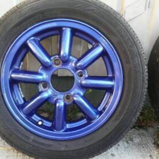 また値下げ‼　100 mm 用スペンサー付き！13インチ.タイヤ4本セット.BRアルミ付