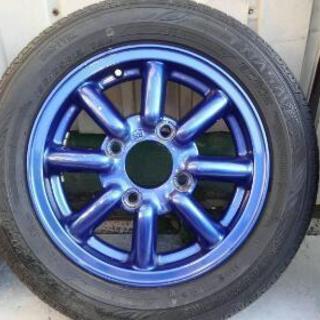 また値下げ‼　100 mm 用スペンサー付き！13インチ.タイヤ4本セット.BRアルミ付