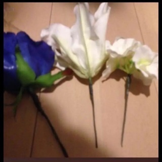 結婚式造花ブーケ・ブートニア・ヘアアクセ三点セット