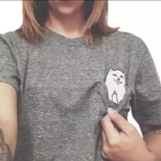面白い ユニーク T-shirt 猫 中指立てる Tシャツ♡