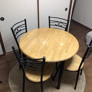 ★テーブル・椅子 4脚セット★ダイニングテーブル★伸縮する机