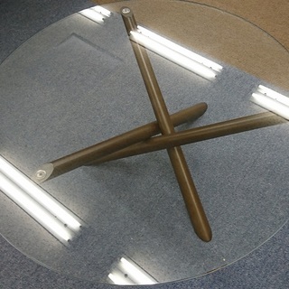 円形ガラスセンターテーブル 直径800㎜ 展示品(K00324）