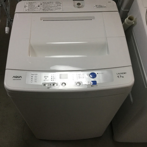 【送料無料・設置無料サービス有り】洗濯機 2015年製 AQUA AQW-S45C 中古
