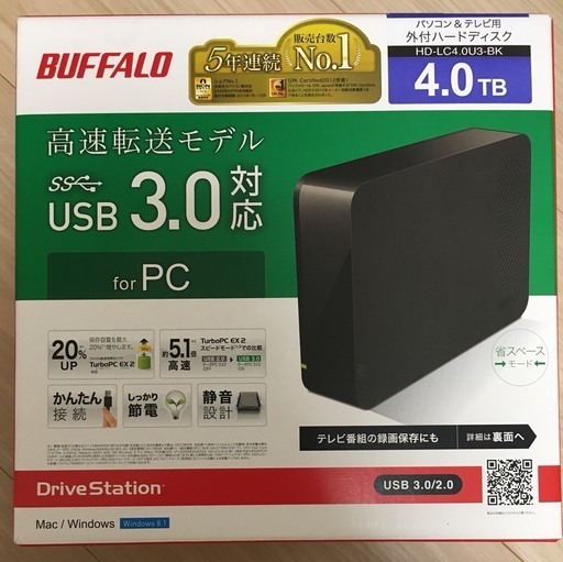 【HDD  6.0TB】バッファロー  PC\u0026TV用 外付けハードディスク