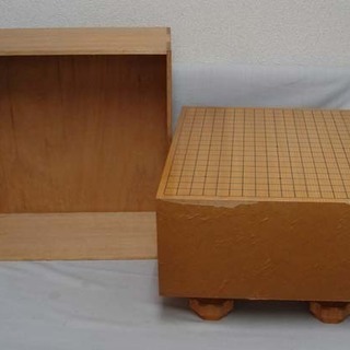 囲碁 脚付き碁盤 木製 一枚板 厚さ約20.2cm 盤サイズ42...