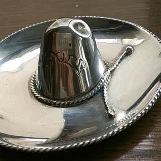 銀製 カーボーイハット型置物