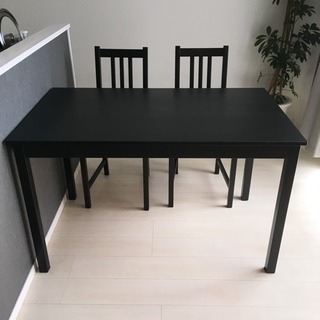 【美品】IKEAダイニングテーブル(椅子2脚セット)