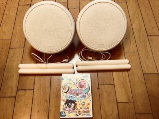 太鼓の達人Wii みんなでパーティ☆3代目! ソフトと、太鼓とバチのセット2組！