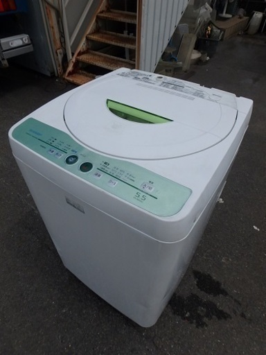 簡易清掃済み 2008年製　SHARP 全自動洗濯機 ES-BG553-G