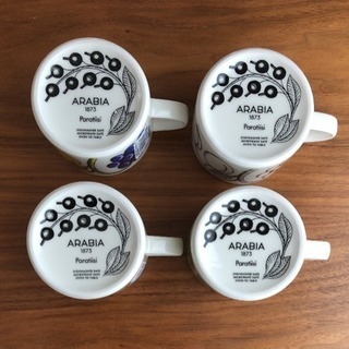 【新品、未使用】アラビア パラティッシ コーヒーカップ&ソーサー 4客